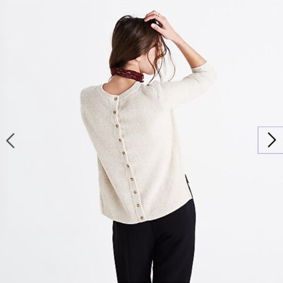 MADEWELL BACKROAD button back sweater - Burgandy - Picture 1 of 6